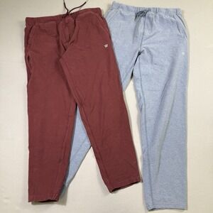 Mack Weldon Ace Sweatpants Lot Of 2 Mens Large Blue/Red Cotton Jogger Pants EUC